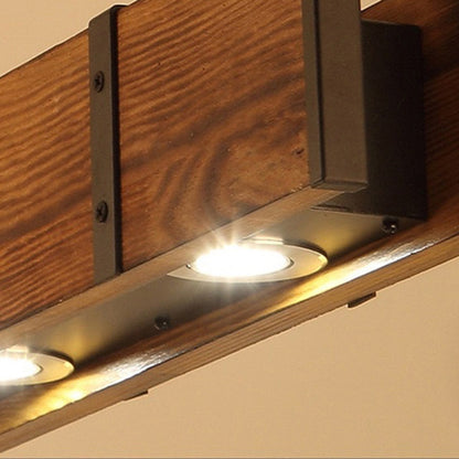 Vintage LED Chandelier LV565/4, 12W Rustic Barn, Wood and Metal, 100cm, Black