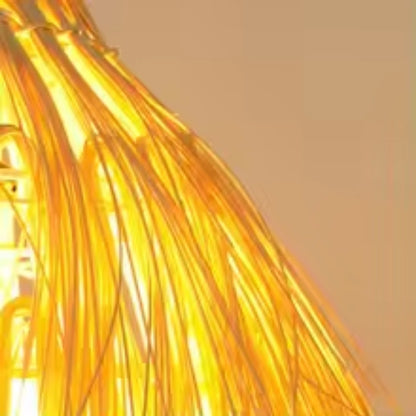 Vintage Straw Chandelier LV810, 1xE27, Rustic, 150cm, Black