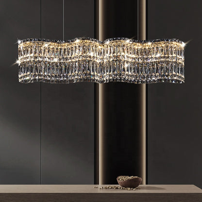 WINDSOR Regalis Crystal Chandelier 10xE27, Diameter 85cm, Glossy Chrome, Adjustable Height 