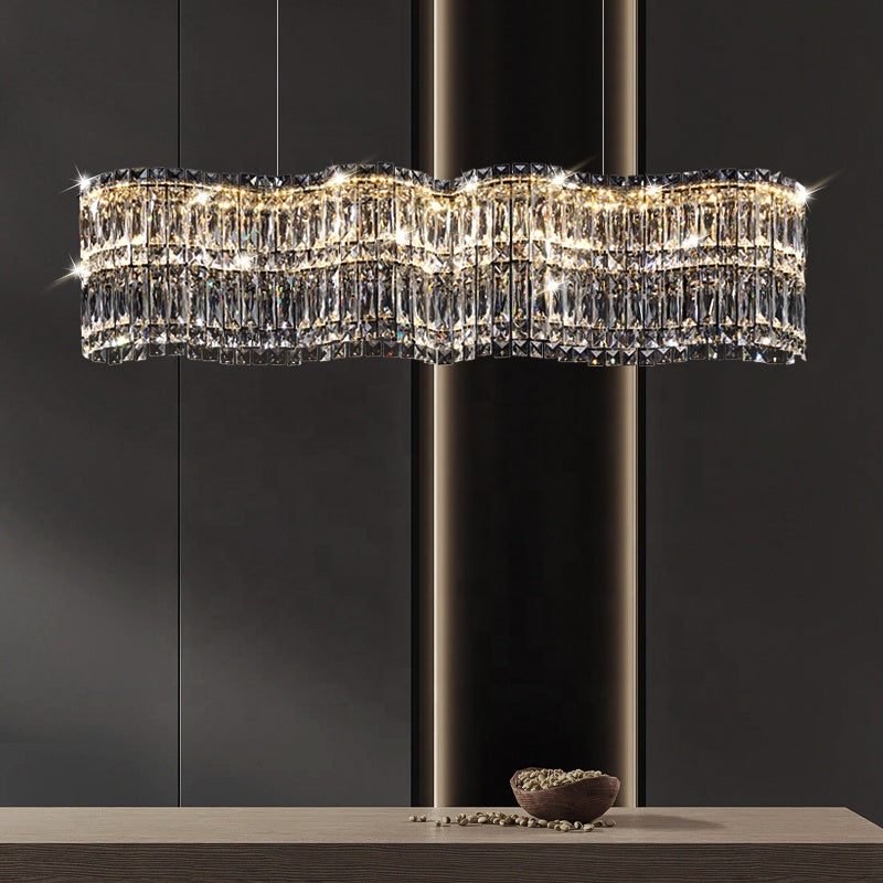 WINDSOR Regalis Crystal Chandelier 10xE27, Diameter 85cm, Glossy Chrome, Adjustable Height 