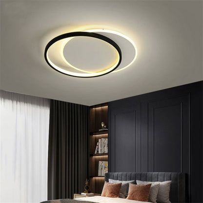 LED chandelier with remote control chiara geometry, 120W, 3 circles, cold/hot/neutral light, unstable, black