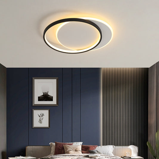 LED chandelier with remote control chiara geometry, 120W, 3 circles, cold/hot/neutral light, unstable, black