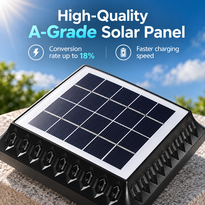 LED Solar Lamp for Outdoor Pole KATTAKURGAN, 8W, Warm/Cold/Neutral Light + RGB, Round Shape, Aluminum, Black, Dimmable