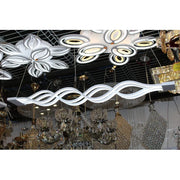LED Pendant Chandelier with Remote Control WAVE, 105W, Adjustable Height, Cold/Warm/Neutral Light, Dimmable, White 