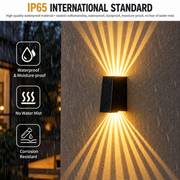 ZARAFSHON Outdoor LED Wall Light, 8W, Warm Light, IP65, Aluminum, Black
