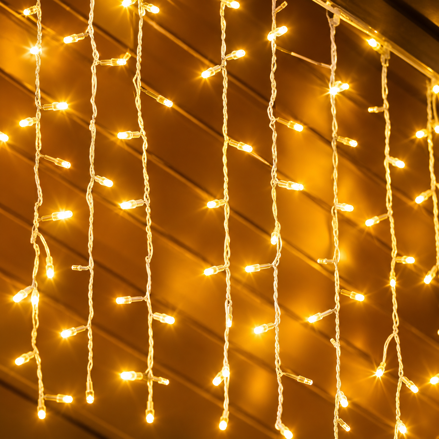 LED Light Curtain Christmas installation, warm light, 300 x 300cm, 300 LEDs