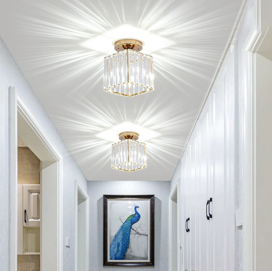 Georgian Chandelier LC111GD, 1xE27, Diameter 12 cm, Height 17 cm, IP20, Gold, Crystal, Iron, Bulbs Not Included