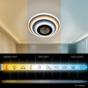 LED chandelier NEXA ROTUND 3D 38W, Cold/Warm/Neutral light, White