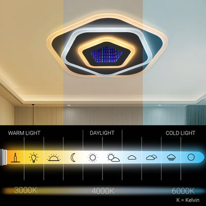 LED chandelier NEXA 3D 40W, Diameter 23cm, Cold/Warm/Neutral light, White