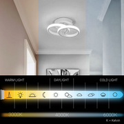 LED Chandelier VERTEX CIRCULA 22W, 2 Circles, Metal Frames, Cold/Warm/Neutral light, White