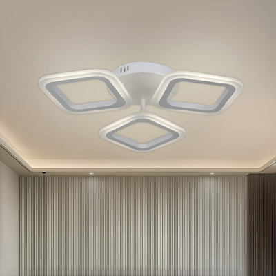 LED chandelier ERIKA 24W, 3 Squares, Neutral light, White