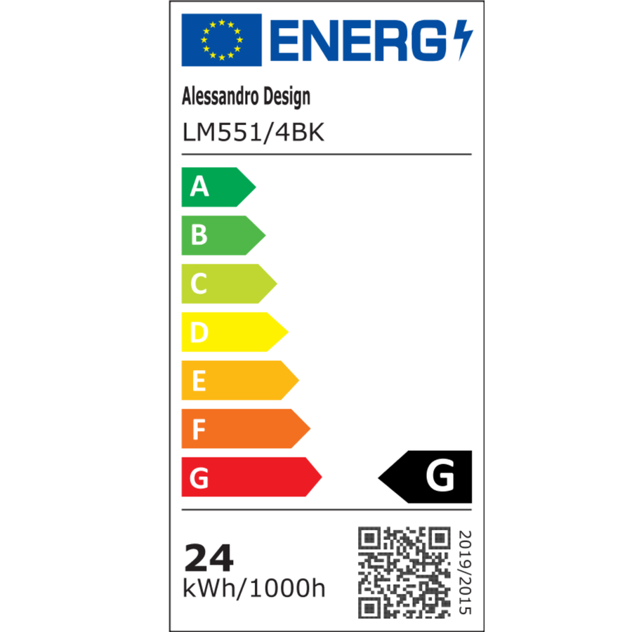 Suspended LED Chandelier LM551/4BK, 24W, Light 3000/4000/6000K, Black, Adjustable Height