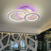 LED chandelier with remote control and crystal NOVA ROTONDA RGB 43W, 2 Circles, Cold/Warm/Neutral light, Dimmable, White