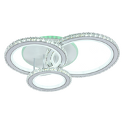 LED chandelier with remote control and crystal NOVA ROTONDA RGB 154W, 3 Circles, Cold/Warm/Neutral light, Dimmable, White