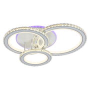 LED chandelier with remote control and crystal NOVA ROTONDA RGB 154W, 3 Circles, Cold/Warm/Neutral light, Dimmable, White