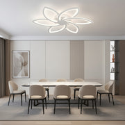 LED chandelier with remote control and crystal FLORA 82W, 6 Petals, Cold/Warm/Neutral light, Dimmable, White