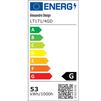 LED Chandelier with Remote Control LINEX, 54W, Light 3000K/4000K/6000K, Dimmable, Gold