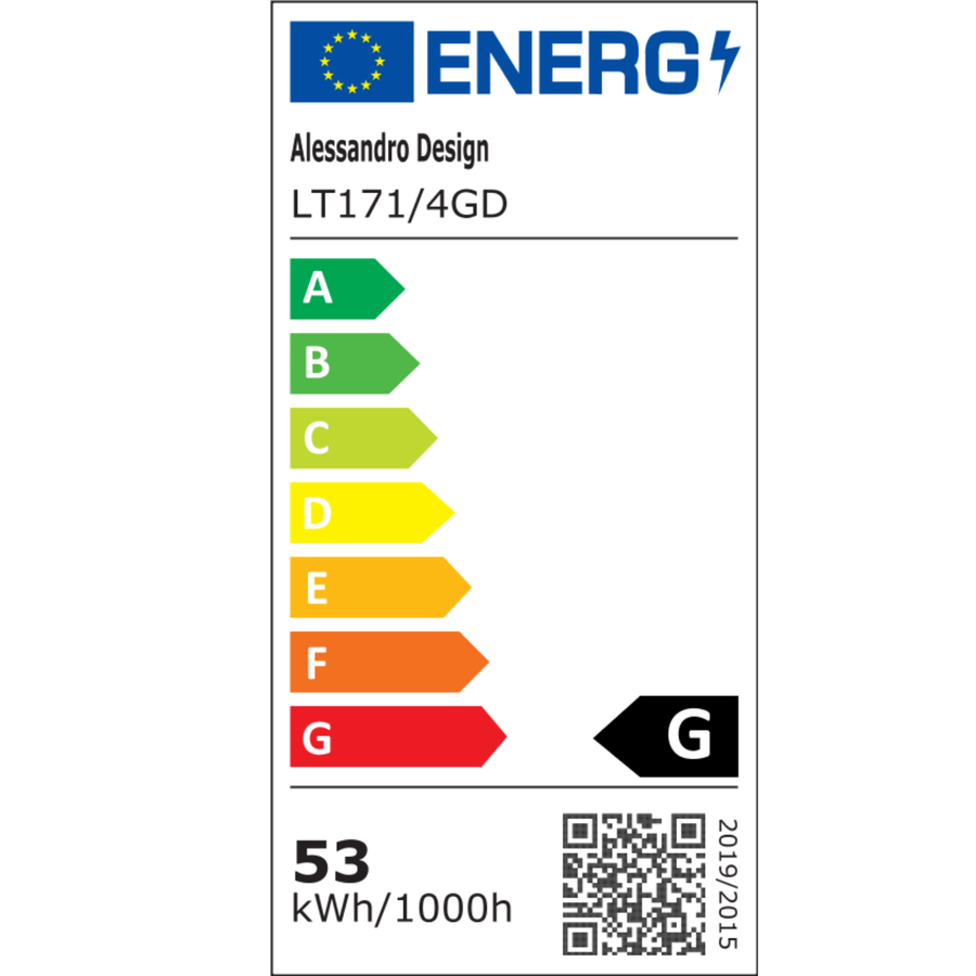 LED Chandelier with Remote Control LINEX, 54W, Light 3000K/4000K/6000K, Dimmable, Gold