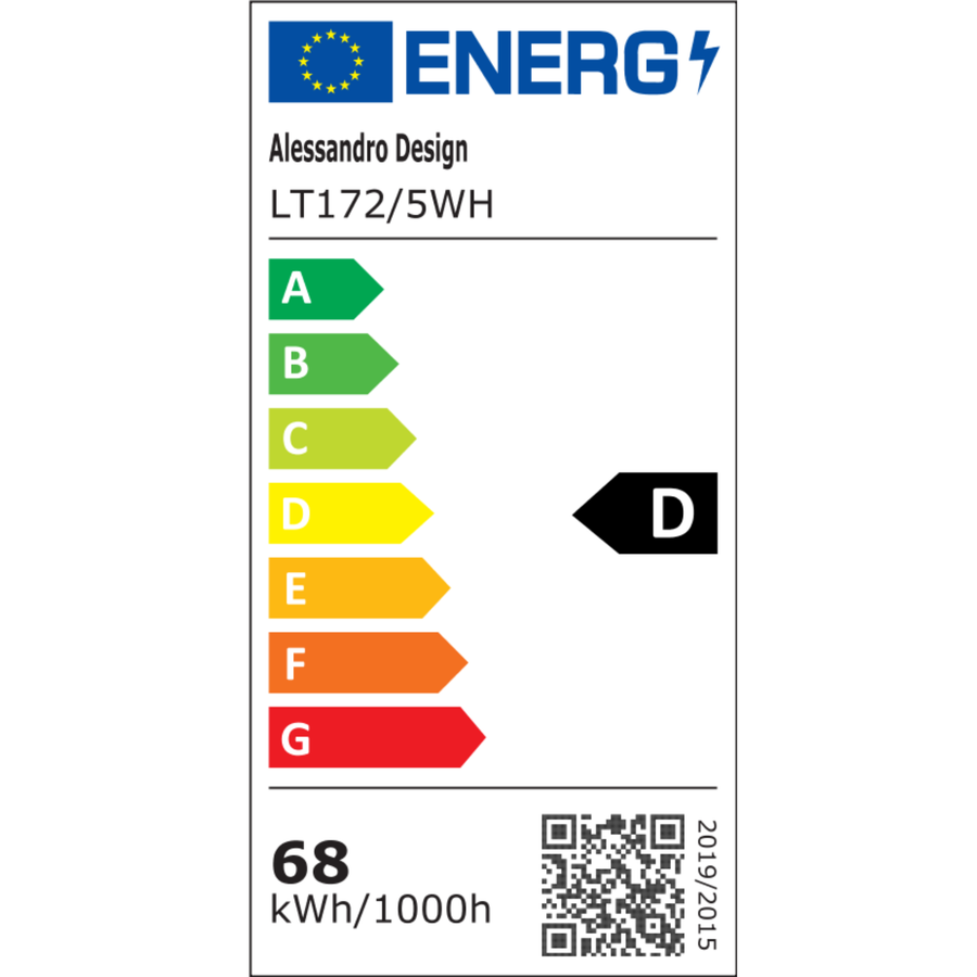 GIO Remote Control LED Chandelier, 68W, 5 Elements, Cool/Cool/Neutral Light, Dimmable, White