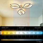 LED chandelier with remote control LILY 44W, 3 Elements, Cold/Warm/Neutral light, Dimmable, White