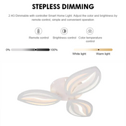 LED chandelier with remote control ORCHID 40W, 3 Petals, Cold/Warm/Neutral light, Dimmable, White