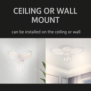 LED chandelier with remote control ORCHID 40W, 3 Petals, Cold/Warm/Neutral light, Dimmable, White