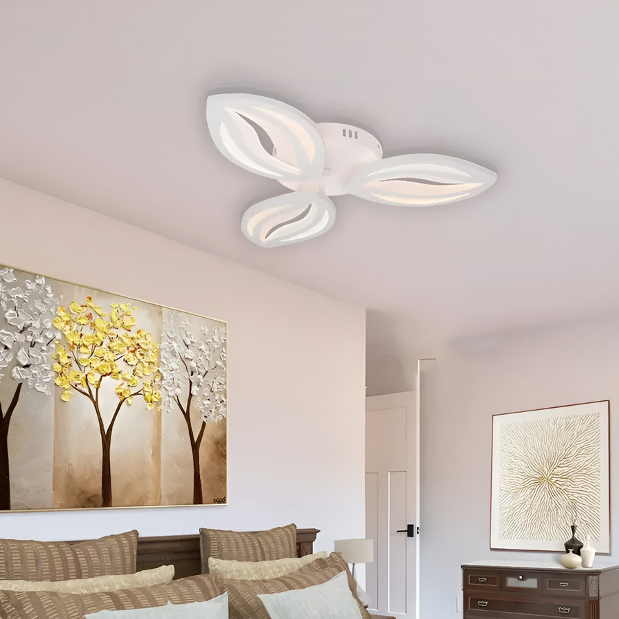 LED chandelier with remote control ORCHID 40W, 3 Petals, Cold/Warm/Neutral light, Dimmable, White