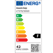 Suspended LED chandelier with remote control FAUSTO II, 42W, Cold/Warm/Neutral light, Dimmable, Height Adjustable, Gold