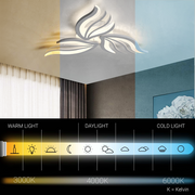 LED chandelier with remote control SAKURA 37W, 3 Petals, Cold/Warm/Neutral light, Dimmable, White