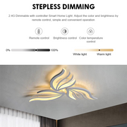 LED chandelier with remote control SAKURA 37W, 3 Petals, Cold/Warm/Neutral light, Dimmable, White