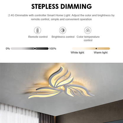 LED chandelier with remote control SAKURA 37W, 3 Petals, Cold/Warm/Neutral light, Dimmable, White