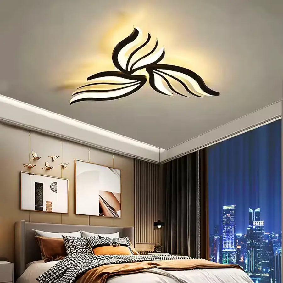 LED chandelier with remote control SAKURA, 37W, 3 Petals, Cold/Warm/Neutral light, Dimmable, White 