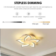 LED chandelier with remote control LOTUS 74W, 5 Petals, Cold/Warm/Neutral light, Dimmable, White