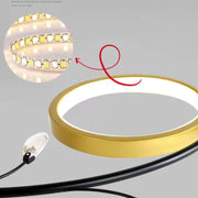 Lustra LED KARINA cu Telecomnda, 61W, Lumina Calda/Rece/Neutra, Negru/Auriu