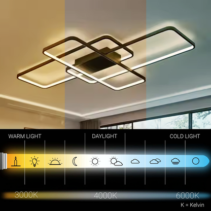 LED chandelier with remote control AXIS 96W, 3 Elements, Cold/Warm/Neutral light, Dimmable, Black