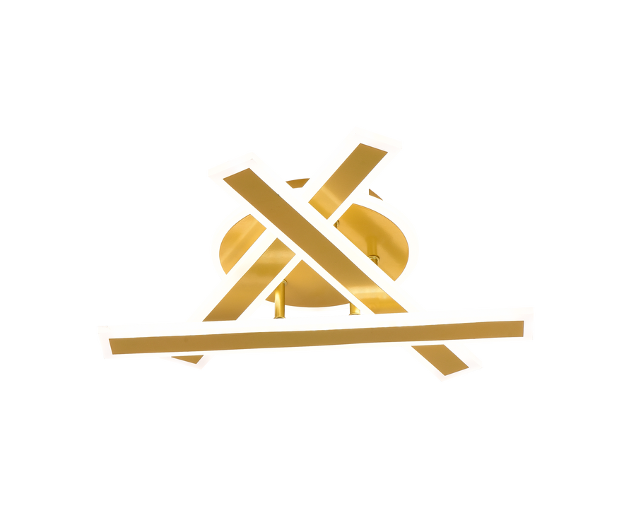 LED Chandelier with Remote Control LT755/3GD, 62.2W, 40*5.5*10, IP20, Cold/Warm/Neutral Light, Dimmable, Gold, Iron, Plexiglas