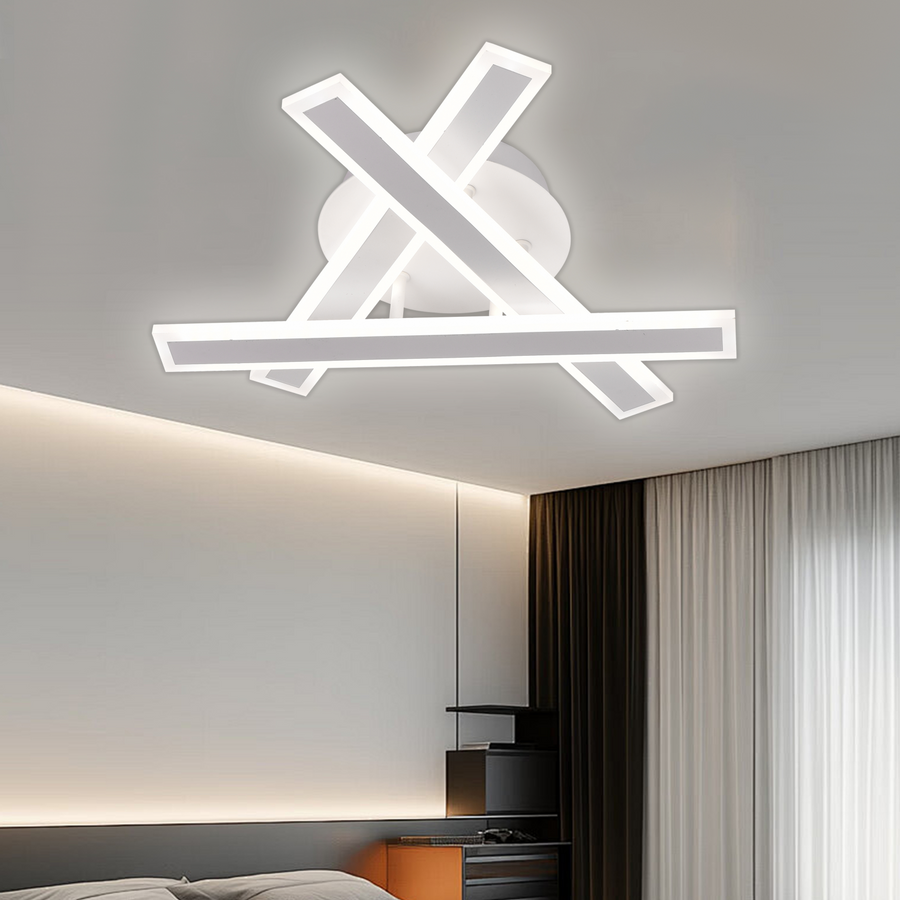 LED Chandelier with Remote Control LT755/3WH, 62.2W, 40*5.5*10, IP20, Cold/Warm/Neutral Light, Dimmable, White, Iron, Plexiglas