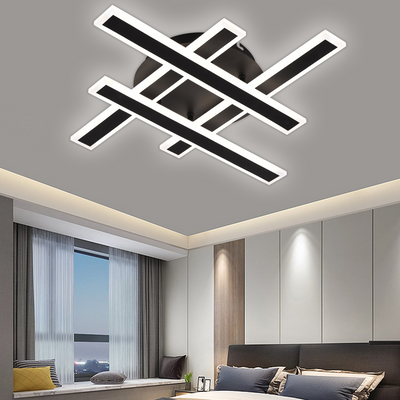 LED Chandelier with Remote Control LT755/4BK 85W, Linear, Cold/Warm/Neutral Light, Dimmable, Black