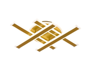 LED Chandelier with Remote Control LT755/4GD, 85W, 46*5.5*7.5, IP20, Cold/Warm/Neutral Light, Dimmable, Gold, Iron, Plexiglas