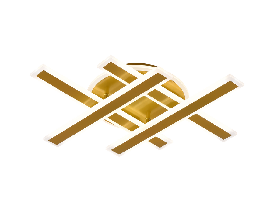 LED Chandelier with Remote Control LT755/4GD, 85W, 46*5.5*7.5, IP20, Cold/Warm/Neutral Light, Dimmable, Gold, Iron, Plexiglas