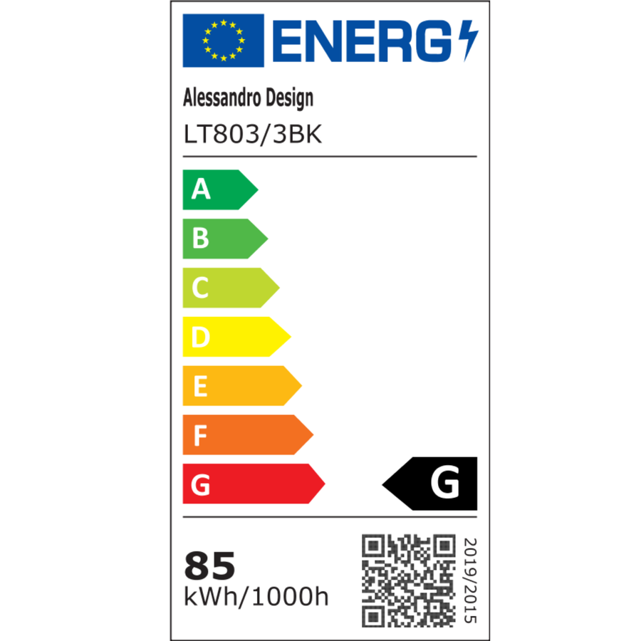 Suspended LED chandelier with remote control CASIANA 84W, 3 Circles, Cold/Warm/Neutral light, Dimmable, Black, Height Adjustable