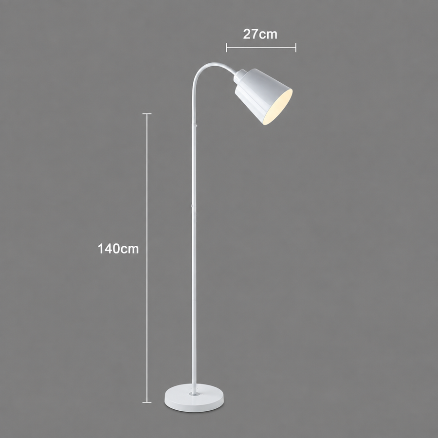 Lampadar ARKALYK, 1 x E27, Metal, Alb