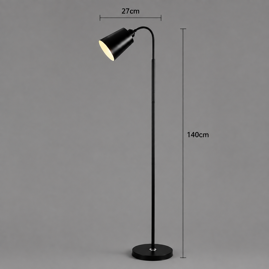 Lampadar ARKALYK, 1 x E27, Metal, Negru