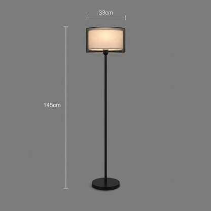 Lampadar KYZYLORDA, 1 x E27, Metal, Negru
