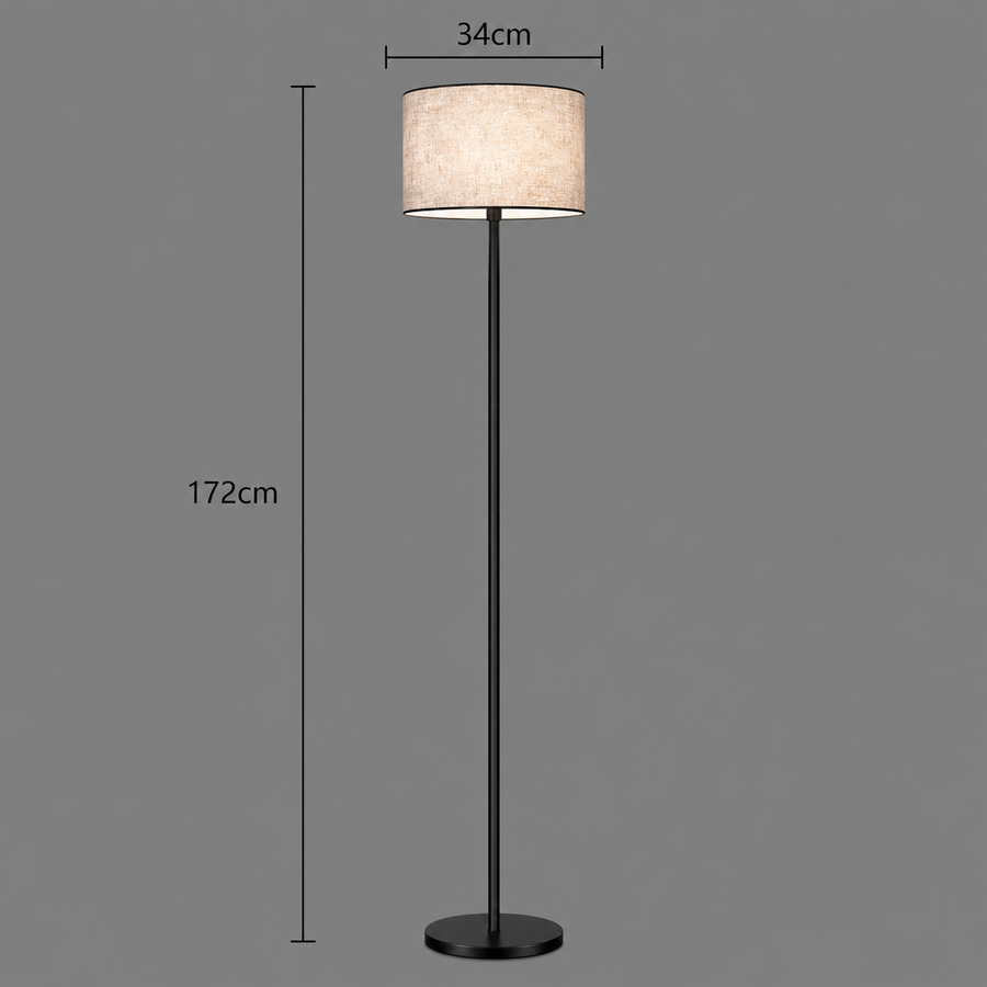 Lampadar Termez, 1 x E27, Metal, Alb si Negru