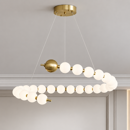 Aurelia 41W Acrylic LED Hanging Chandelier with Remote Control, Dimmable, 3000K/4000K/6000K, Gold, Metal and Acrylic
