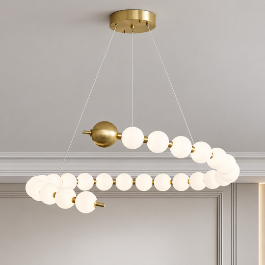 Aurelia 41W Acrylic LED Hanging Chandelier with Remote Control, Dimmable, 3000K/4000K/6000K, Gold, Metal and Acrylic