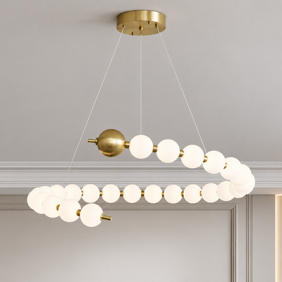 Aurelia 41W Acrylic LED Hanging Chandelier with Remote Control, Dimmable, 3000K/4000K/6000K, Gold, Metal and Acrylic