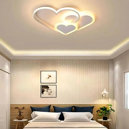 LED Chandelier with Remote Control AMI, 50W, 3 Hearts, Cold/Warm/Neutral Light, Dimmable, White 