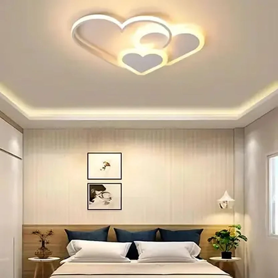 LED Chandelier with Remote Control AMI, 50W, 3 Hearts, Cold/Warm/Neutral Light, Dimmable, White 